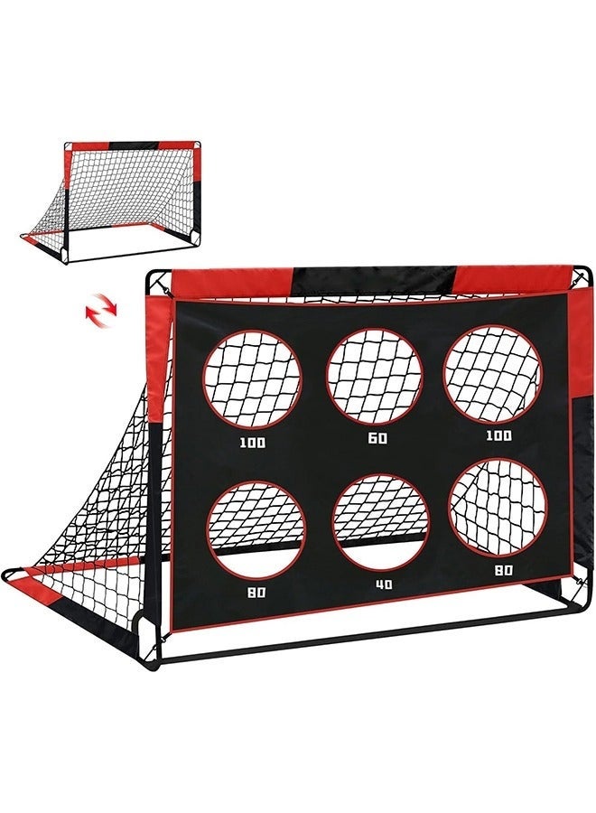 Arabest Football Goal Pop Up Football Net 2 In 1 Kids Football Goal for the Garden Portable Football Goal Indoor Outdoor Foldable Football Training with Target Goal Net - Image 1